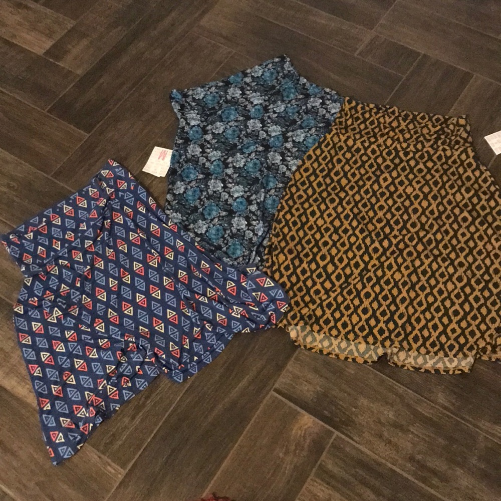3  azure Lularoe skirts